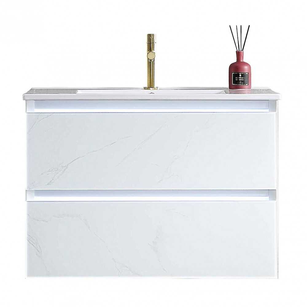 Jena 30 Inch Vanity Base Only - Calacatta White