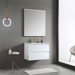 Jena 30 Inch Vanity with Ceramic Sink - Calacatta White