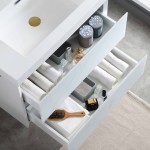 Jena 30 Inch Vanity with Acrylic Sink - Calacatta White