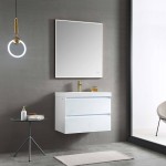 Jena 30 Inch Vanity with Acrylic Sink - Calacatta White