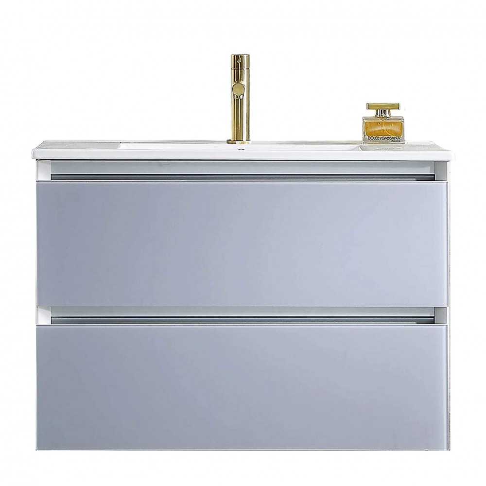 Jena 30 Inch Vanity with Ceramic Sink - Light Grey