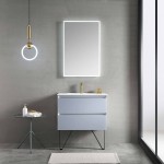 Jena 30 Inch Vanity with Ceramic Sink - Light Grey