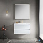 Jena 36 Inch Vanity Base Only - Calacatta White