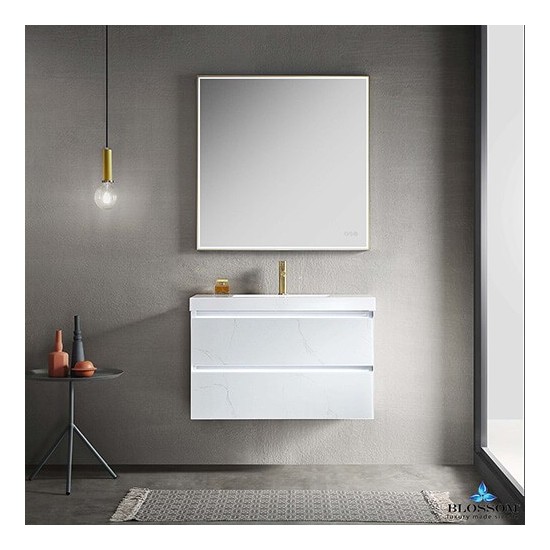 Jena 36 Inch Vanity Base Only - Calacatta White