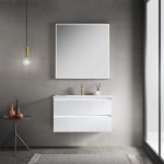Jena 36 Inch Vanity with Ceramic Sink - Calacatta White