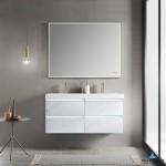Jena 48 Inch Vanity Base Only - Calacatta White