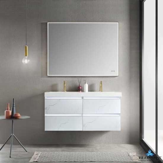 Jena 48 Inch Vanity Base Only - Calacatta White