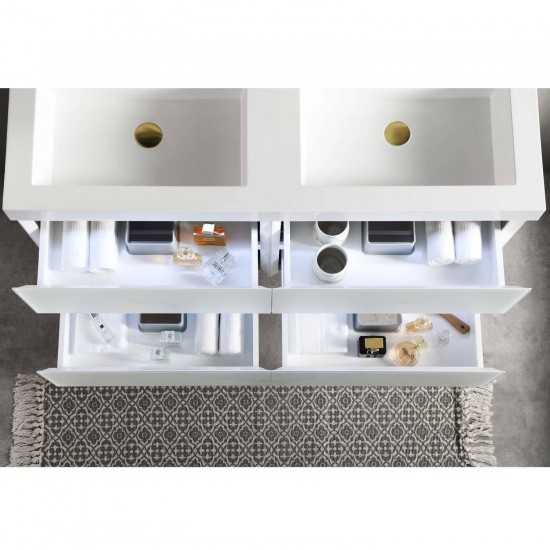 Jena 48 Inch Vanity Base Only - Calacatta White