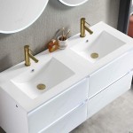 Jena 48 Inch Vanity with Ceramic Double Sinks - Calacatta White