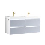 Jena 48 Inch Vanity with Acrylic Double Sinks - Light Grey