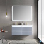 Jena 48 Inch Vanity with Acrylic Double Sinks - Light Grey