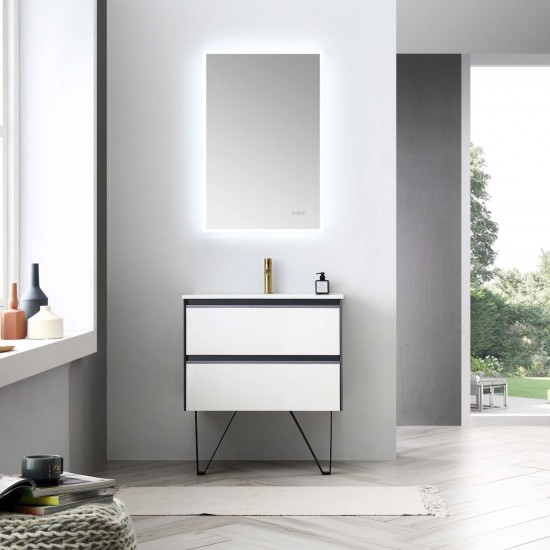 Berlin 30 Inch Vanity Base Only - White