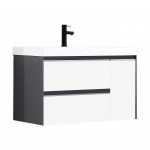 Berlin 36 Inch Vanity with Acrylic Sink - White