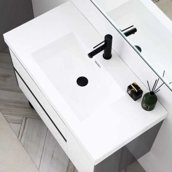 Berlin 36 Inch Vanity with Acrylic Sink - White