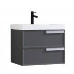 Sofia 24 Inch Vanity with Acrylic Sink - Matte Gray