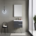 Sofia 24 Inch Vanity with Acrylic Sink - Matte Gray