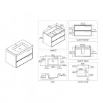 Sofia 30 Inch Vanity with Acrylic Sink - Matte Gray