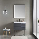 Sofia 30 Inch Vanity with Acrylic Sink - Matte Gray