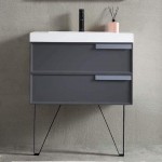 Sofia 30 Inch Vanity with Acrylic Sink - Matte Gray