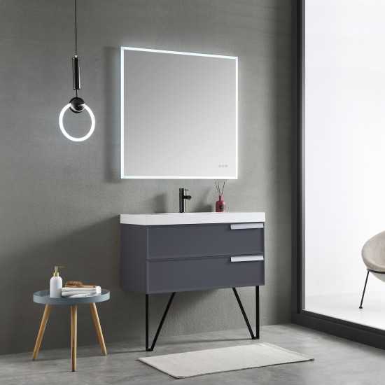 Sofia 36 Inch Vanity Base Only - Matte Gray