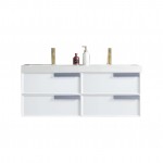 Sofia 48 Inch Vanity with Acrylic Double Sinks - White