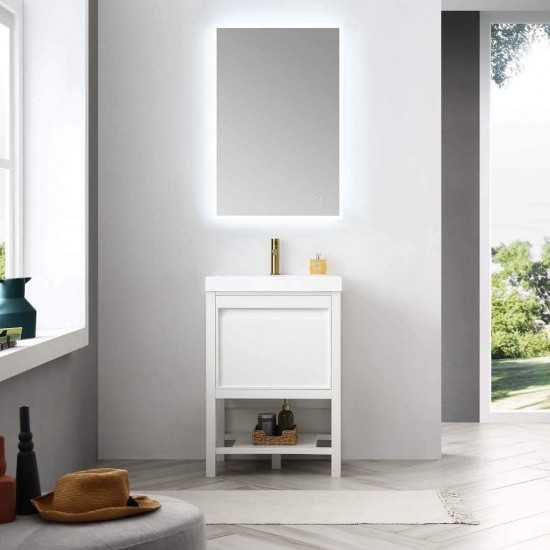 Vienna 24 Inch Vanity with Acrylic Sink - White
