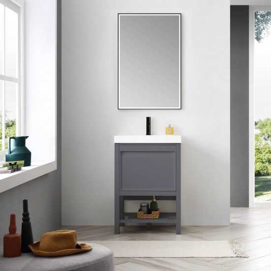 Vienna 24 Inch Vanity Base Only - Matte Gray