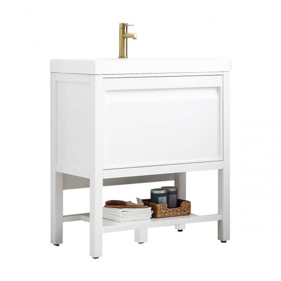 Vienna 30 Inch Vanity with Acrylic Sink - White