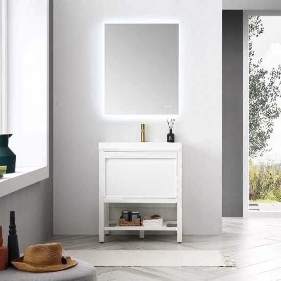 Vienna 30 Inch Vanity with Acrylic Sink - White