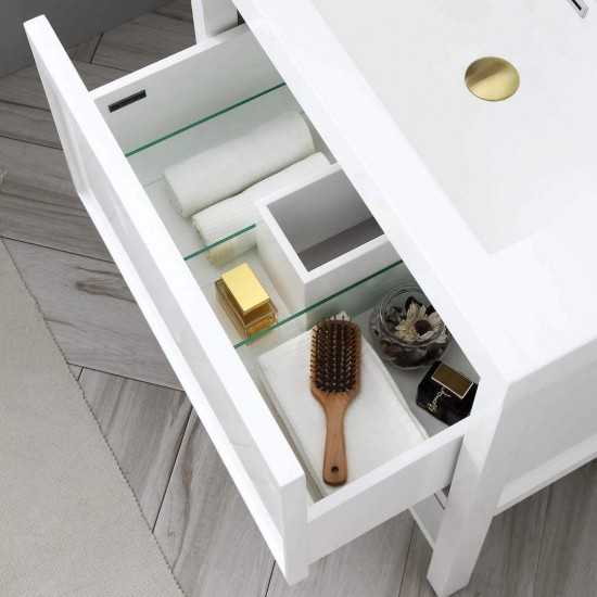 Vienna 30 Inch Vanity with Acrylic Sink - White