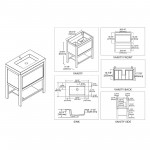 Vienna 30 Inch Vanity with Acrylic Sink - White