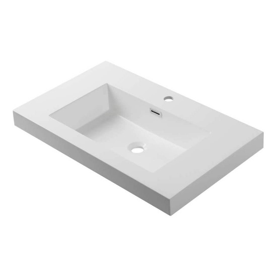 Vienna 30 Inch Vanity with Acrylic Sink - White