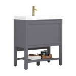 Vienna 30 Inch Vanity Base Only - Matte Gray