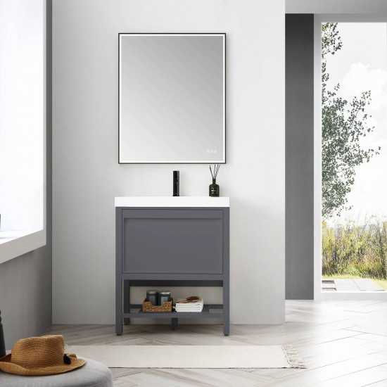 Vienna 30 Inch Vanity Base Only - Matte Gray