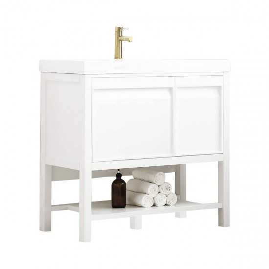 Vienna 36 Inch Vanity with Acrylic Sink - White
