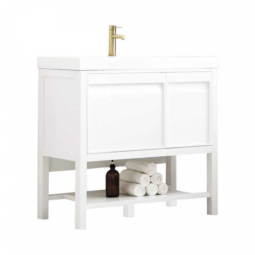 Vienna 36 Inch Vanity with Acrylic Sink - White Vienna 36 Inch Vanity with Acrylic Sink - White