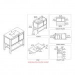 Vienna 36 Inch Vanity Base Only - Matte Gray