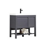 Vienna 36 Inch Vanity with Acrylic Sink - Matte Gray