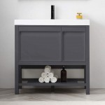 Vienna 36 Inch Vanity with Acrylic Sink - Matte Gray