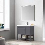 Vienna 36 Inch Vanity with Acrylic Sink - Matte Gray