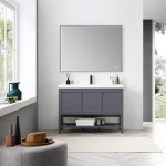 Vienna 48 Inch Vanity with Acrylic Single Sink - Matte Gray