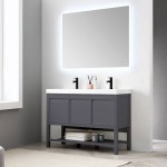 Vienna 48 Inch Vanity with Acrylic Double Sinks - Matte Gray