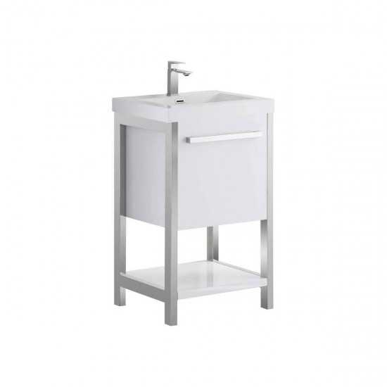 Riga 20 Inch Vanity with Acrylic Sink - White