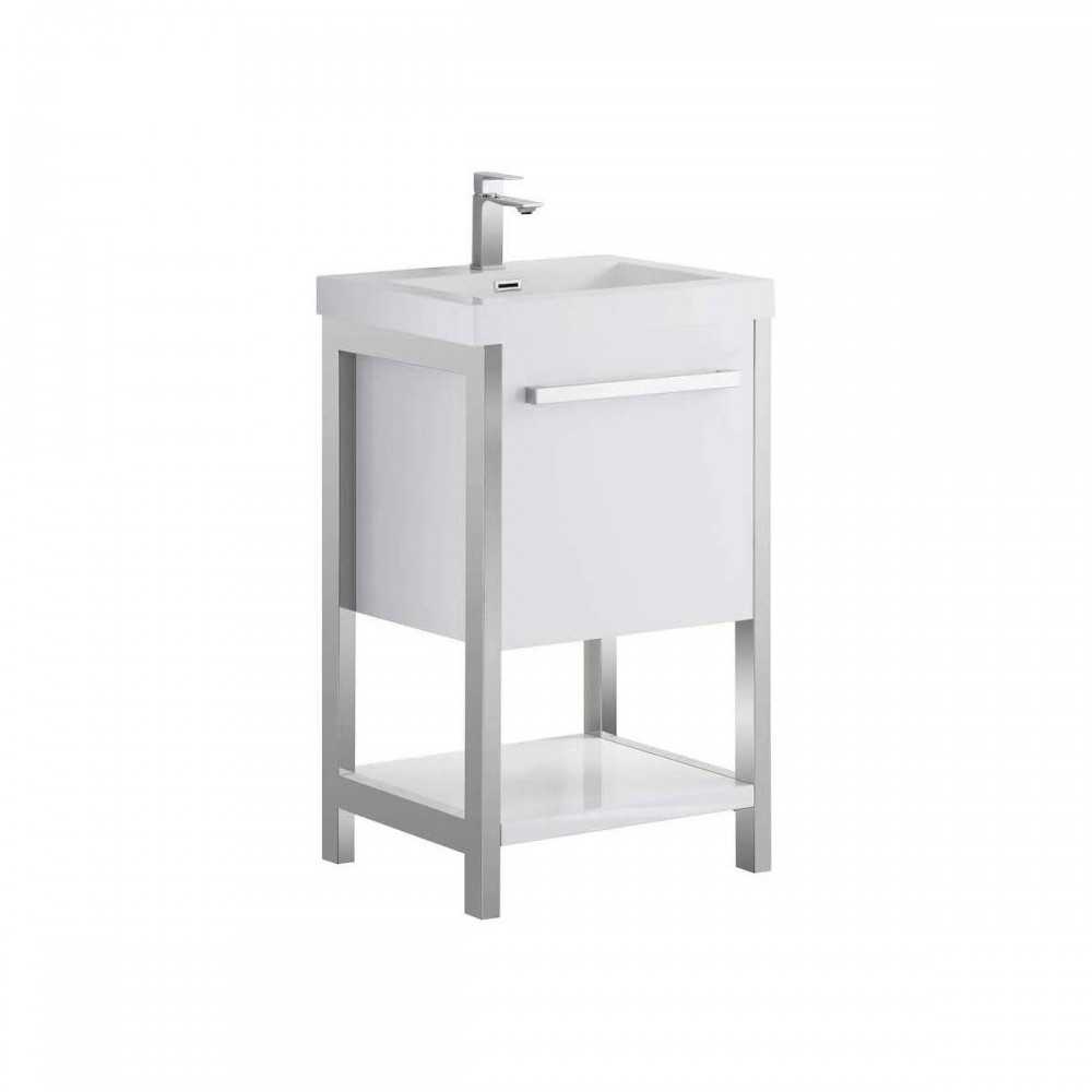 Riga 20 Inch Vanity with Acrylic Sink - White