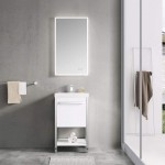 Riga 20 Inch Vanity with Acrylic Sink - White