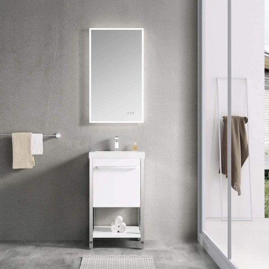 Riga 20 Inch Vanity with Acrylic Sink - White