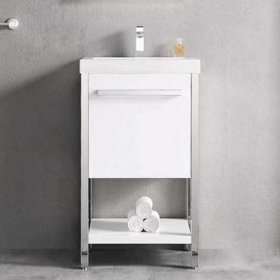 Riga 20 Inch Vanity with Acrylic Sink - White