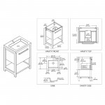 Riga 20 Inch Vanity with Acrylic Sink - White