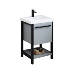 Riga 20 Inch Vanity with Acrylic Sink - Metal Gray