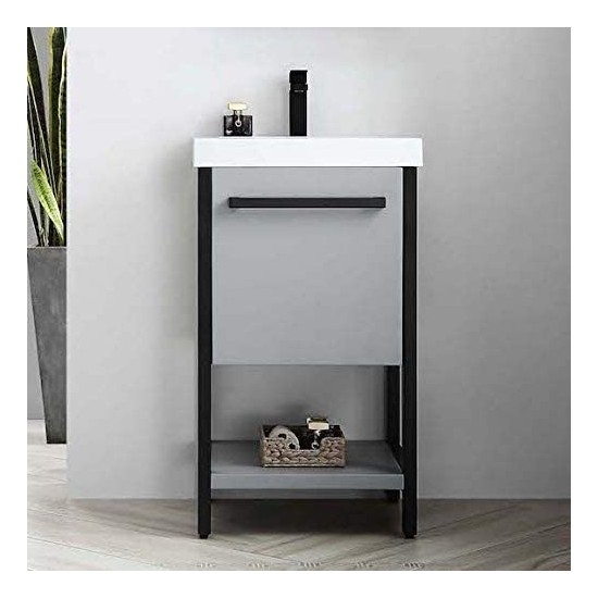 Riga 20 Inch Vanity with Acrylic Sink - Metal Gray